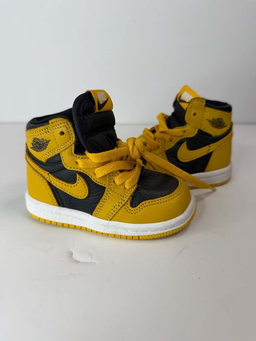 Air Jordan 1 Retro High OG TD Pollen Yellow Black Toddler Shoes 5C